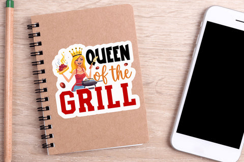 Queen of the grill Sticker Design Sublimation Regulrcrative 