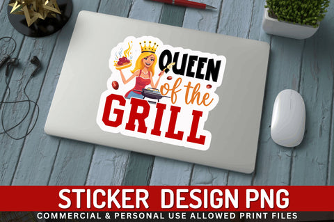 Queen of the grill Sticker Design Sublimation Regulrcrative 