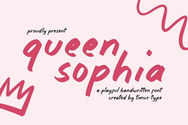 Queen Sophia - Playful Handwritten Font Font Timur type 