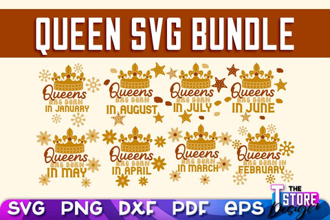 Queen SVG Design Bundle | Funny Quotes SVG | T-Shirt SVG Print Design v.1 SVG The T Store Design 