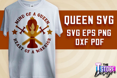 Queen SVG Design | Funny Quotes SVG | T-Shirt SVG Print Design v.1 SVG The T Store Design 