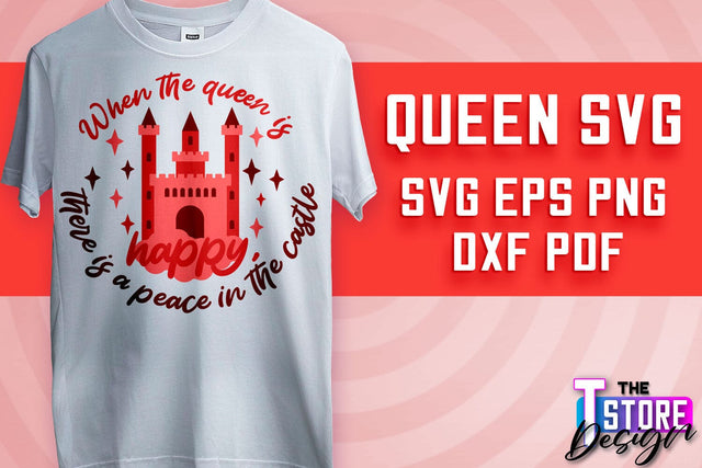 Queen SVG Design | Funny Quotes SVG | T-Shirt SVG Print Design v.2 SVG The T Store Design 