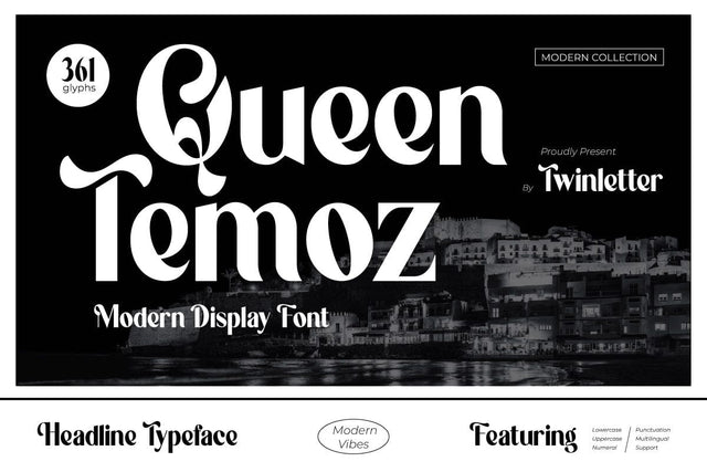 Queen Temoz - Modern Display Font Font twinletter 