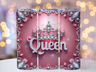 Queen Tumbler Wrap, Diamond Glitter Tumbler, Pink Rhinestone Design, 20oz Tumbler Sublimation, Bling Tumbler Wrap, Classy Tumbler Design, Girly Tumbler Wrap Sublimation SvggirlplusArt 