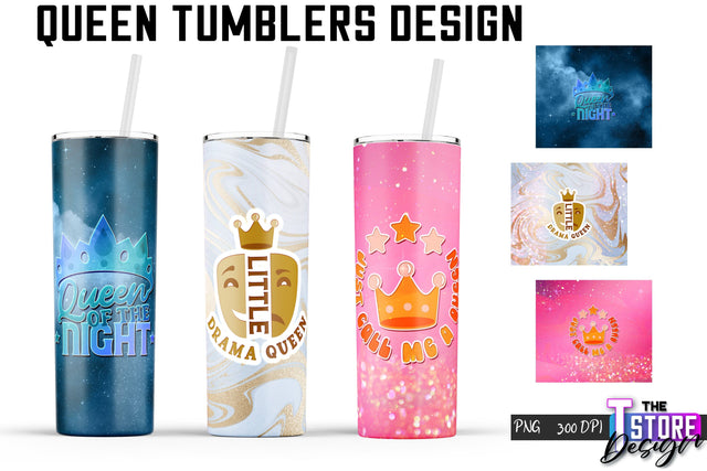 Queen Tumblers | Queen Tumbler Sublimation | PNG 20 Oz | Tumbler Wrap Sublimation The T Store Design 