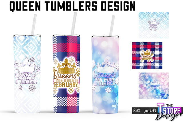 Queen Tumblers | Queen Tumbler Sublimation | PNG 20 Oz | Tumbler Wrap Sublimation The T Store Design 