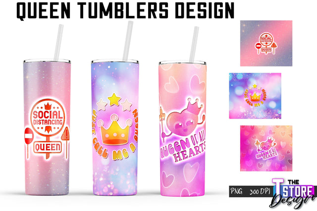 Queen Tumblers | Queen Tumbler Sublimation | PNG 20 Oz | Tumbler Wrap Sublimation The T Store Design 