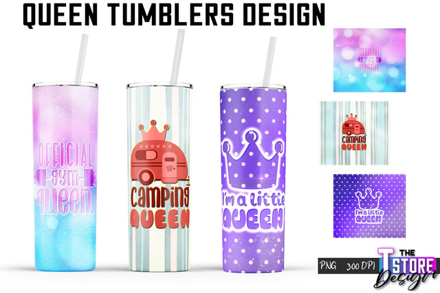 Queen Tumblers | Queen Tumbler Sublimation | PNG 20 Oz | Tumbler Wrap Sublimation The T Store Design 