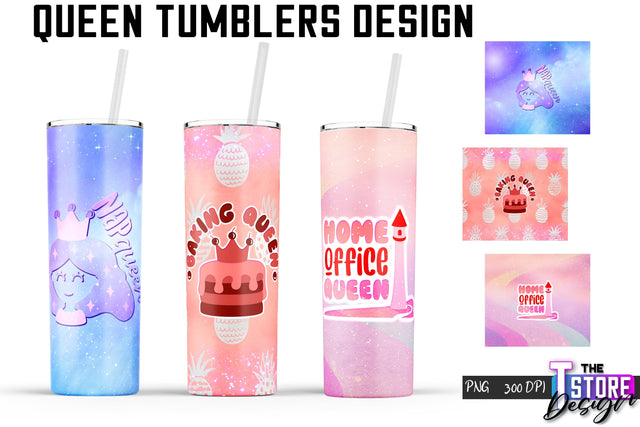 Queen Tumblers | Queen Tumbler Sublimation | PNG 20 Oz | Tumbler Wrap Sublimation The T Store Design 