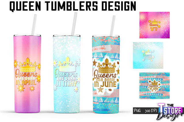 Queen Tumblers | Queen Tumbler Sublimation | PNG 20 Oz | Tumbler Wrap Sublimation The T Store Design 