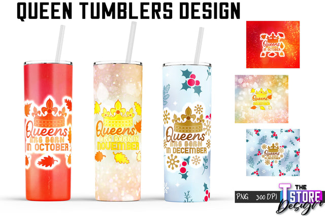 Queen Tumblers | Queen Tumbler Sublimation | PNG 20 Oz | Tumbler Wrap Sublimation The T Store Design 