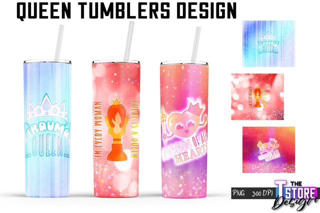 Queen Tumblers | Queen Tumbler Sublimation | PNG 20 Oz | Tumbler Wrap Sublimation The T Store Design 