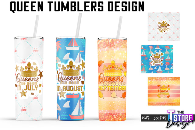 Queen Tumblers | Queen Tumbler Sublimation | PNG 20 Oz | Tumbler Wrap Sublimation The T Store Design 