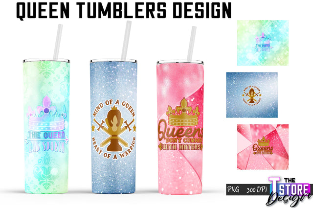 Queen Tumblers | Queen Tumbler Sublimation | PNG 20 Oz | Tumbler Wrap Sublimation The T Store Design 