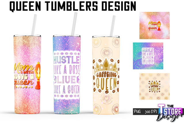 Queen Tumblers | Queen Tumbler Sublimation | PNG 20 Oz | Tumbler Wrap Sublimation The T Store Design 