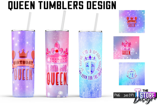 Queen Tumblers | Queen Tumbler Sublimation | PNG 20 Oz | Tumbler Wrap Sublimation The T Store Design 