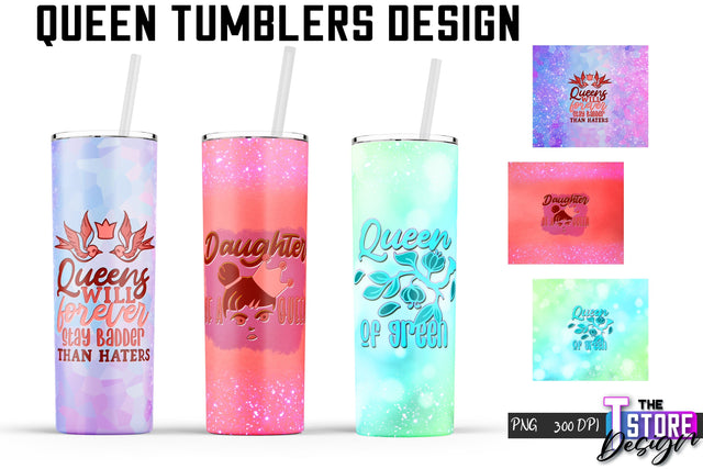 Queen Tumblers | Queen Tumbler Sublimation | PNG 20 Oz | Tumbler Wrap Sublimation The T Store Design 