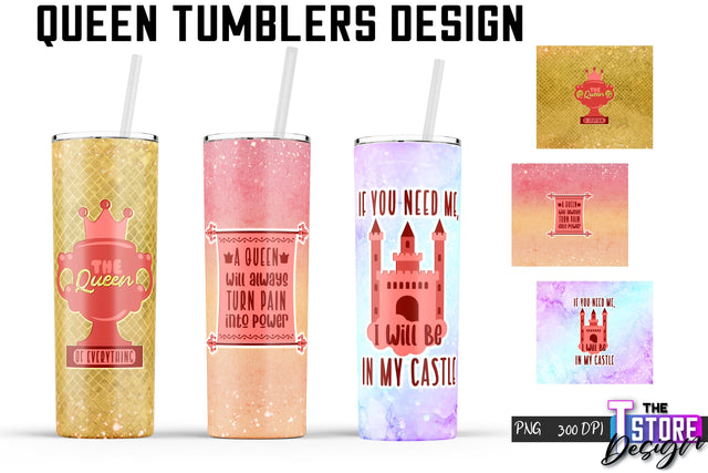 Queen Tumblers | Queen Tumbler Sublimation | PNG 20 Oz | Tumbler Wrap Sublimation The T Store Design 