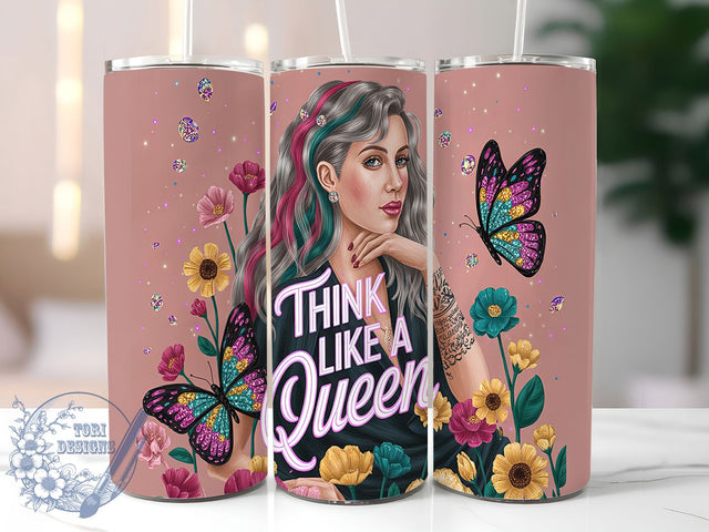 Queen Vibes Girl Boss Confidence Tumbler, Empowerment Tumbler, Girl Boss Present, Female Motivation, Self Worth Design, Confidence Gift, Inspirational Quote Sublimation ToriDesigns 