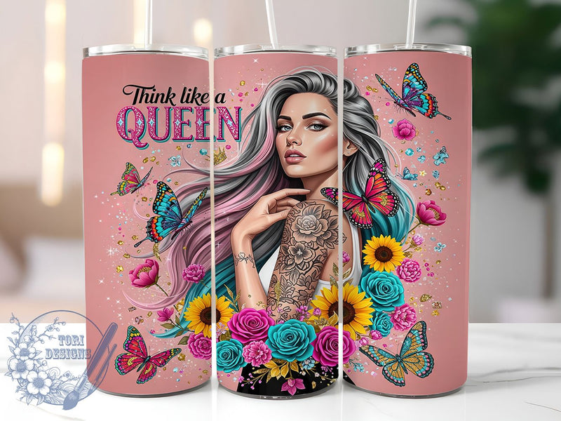 Queen Vibes Girl Boss Confidence Tumbler, Empowerment Tumbler, Girl Boss Present, Female Motivation, Self Worth Design, Confidence Gift, Inspirational Quote Sublimation ToriDesigns 