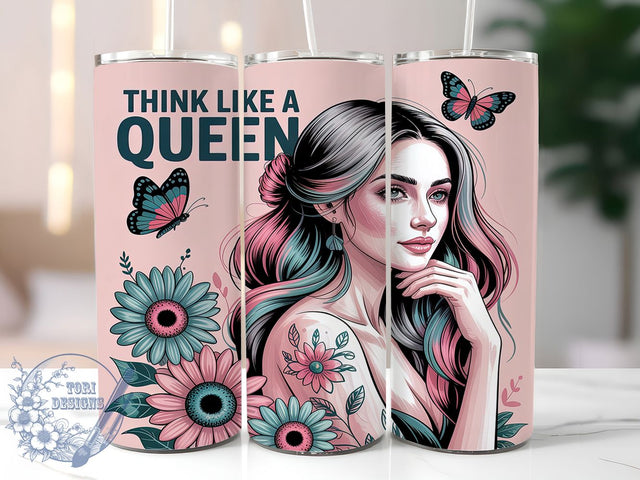 Queen Vibes Girl Boss Confidence Tumbler, Empowerment Tumbler, Girl Boss Present, Female Motivation, Self Worth Design, Confidence Gift, Inspirational Quote Sublimation ToriDesigns 