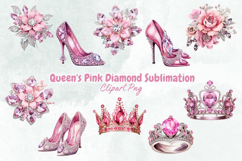 Queen's Pink Diamond Sublimation Clipart Bundle Sublimation Designangry 