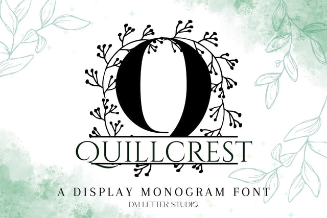 Quillcrest Split Monogram Font Font Dm Letter Studio 
