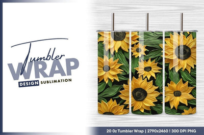 Quilled Sunflower Art Botanical Design Tumbler Png Sublimation Regulrcrative 