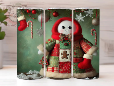 Quilted Christmas Ghost Tumbler, Quilted Holiday Ghost Sublimation Design, Festive Cup Art, 20oz Xmas Tumbler, Whimsical Ghost Mug, Stylish Christmas Cup, Cozy Holiday Wrap Sublimation Lara' s Designs 