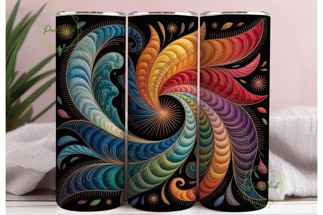 Quilted Spiral Abstract 20oz Tumbler Sublimation PixelChick 