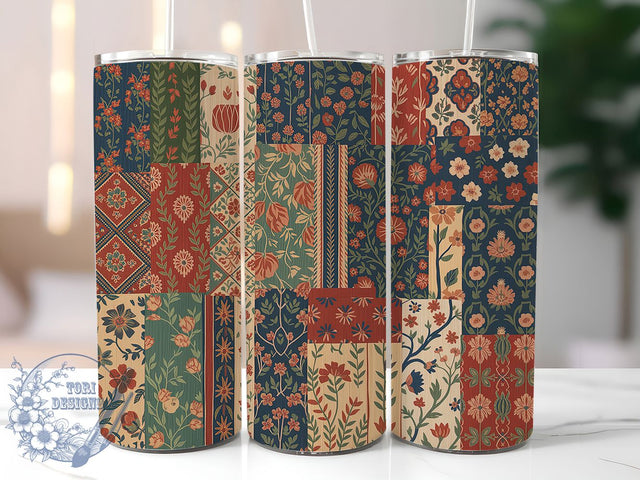 Quilting Patchwork Sewing Tumbler Wrap, Sewing Art, Patchwork Quilt, Handmade Style, Cozy Design, Tumbler Wrap, Sublimation Design Sublimation ToriDesigns 