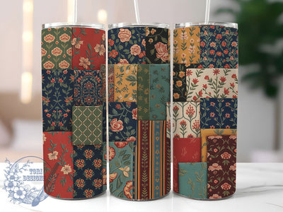 Quilting Patchwork Sewing Tumbler Wrap, Sewing Art, Patchwork Quilt, Handmade Style, Cozy Design, Tumbler Wrap, Sublimation Design Sublimation ToriDesigns 