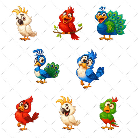 Quirky Birds PNG | Animals PNG SVG Paige Cole Studio 