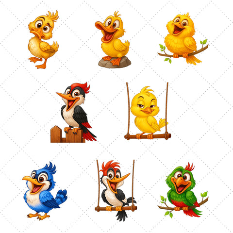 Quirky Birds PNG | Animals PNG SVG Paige Cole Studio 