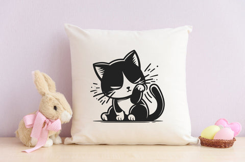 Quirky black cat svg bundle SVG Rupkotha 