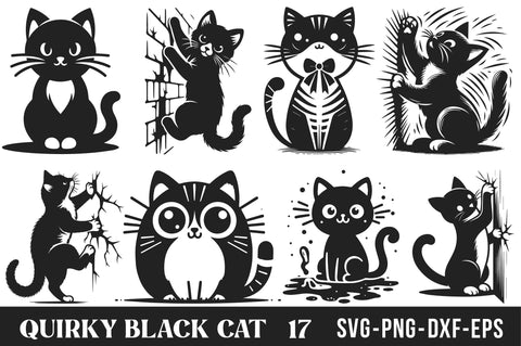 Quirky black cat svg bundle SVG Rupkotha 
