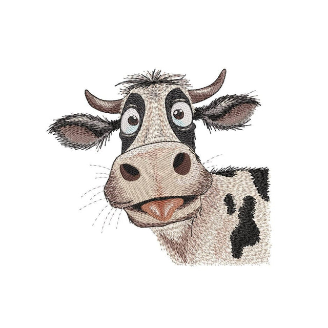 Quirky Cow Embroidery Design, Funny Cow Embroidery Design, Farm Animal Machine Embroidery File, 3 sizes, Instant Download Embroidery/Applique DESIGNS Nino Nadaraia 