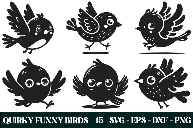 Quirky Funny birds Bundle SVG Rupkotha 