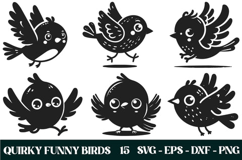 Quirky Funny birds Bundle SVG Rupkotha 