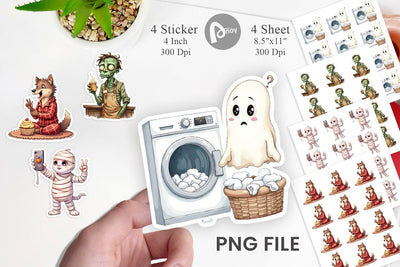 Quirky Halloween Sticker Sublimation artnoy 