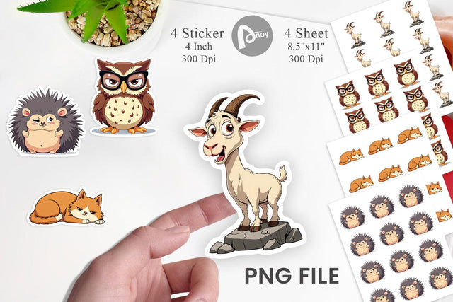 Quirky Sarcastic Animals Sticker Sublimation artnoy 