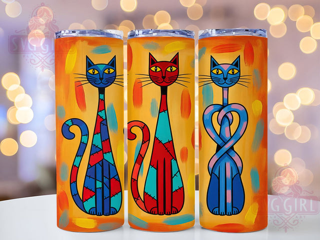 Quirky Stooges Cat Whiskers Tumbler Wrap, Stooges Cat Design, Funny Cat Tumbler, 20oz Cat Wrap, Whisker Art PNG, Cat Lover Gift, Quirky Cat Sublimation Sublimation SvggirlplusArt 