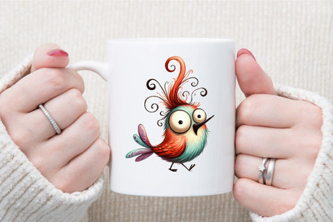Quirky Whimsical Funny Birds Clipart Sublimation designartist 