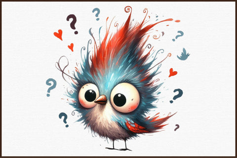 Quirky Whimsical Funny Birds Clipart Sublimation designartist 