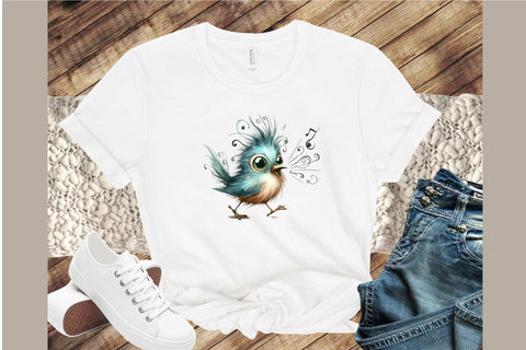 Quirky Whimsical Funny Birds Clipart Sublimation designartist 