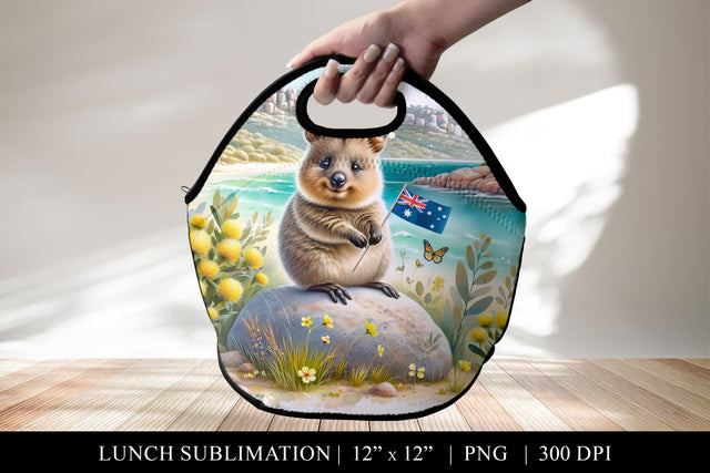 Quokka Lunch Bag Sublimation PNG Sublimation BijouBay 