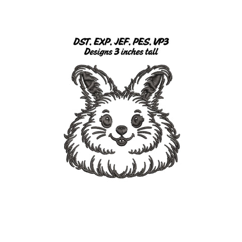 Rabbit Embroidery File Set Embroidery/Applique DESIGNS Stitched Haus 