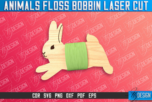 Rabbit Floss Bobbins Laser Cut | Laser Cut Design | CNC File SVG Fly Design 