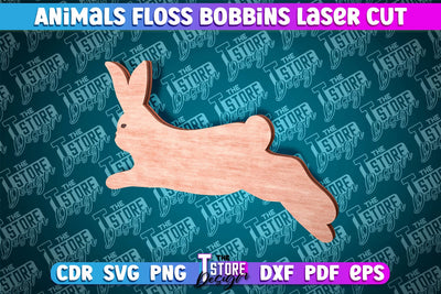 Rabbit Floss Bobbins Laser Cut | Laser Cut Design | CNC File SVG The T Store Design 