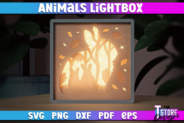 Rabbit Lightbox SVG Design | Paper Cut Design | SVG File SVG The T Store Design 